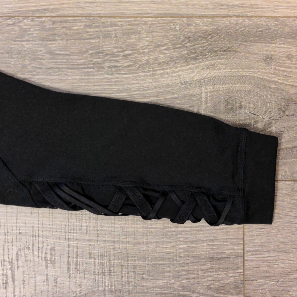 Powerhold By Fabletics (M) Black Cuffed Leggings … - image 4